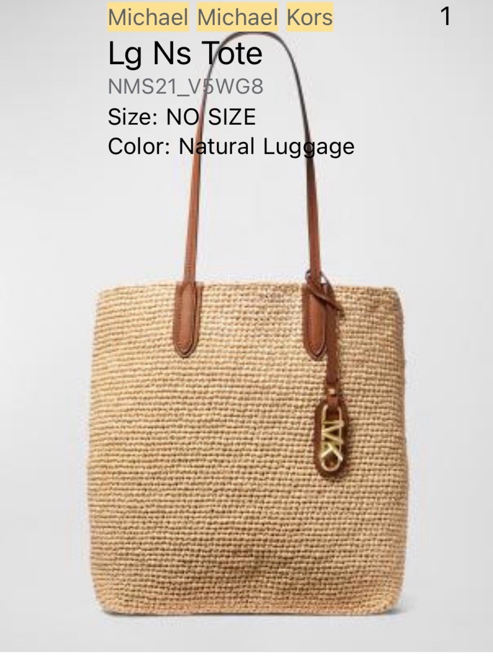 MICHAEL Michael Kors
Eliza Large North-South Straw Tote Bag